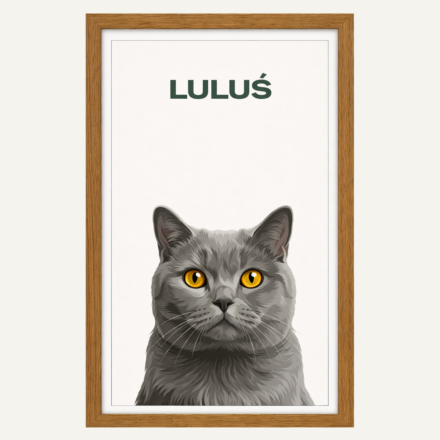 Spersonalizowany Portret Pupila (Drewniana Rama A3)