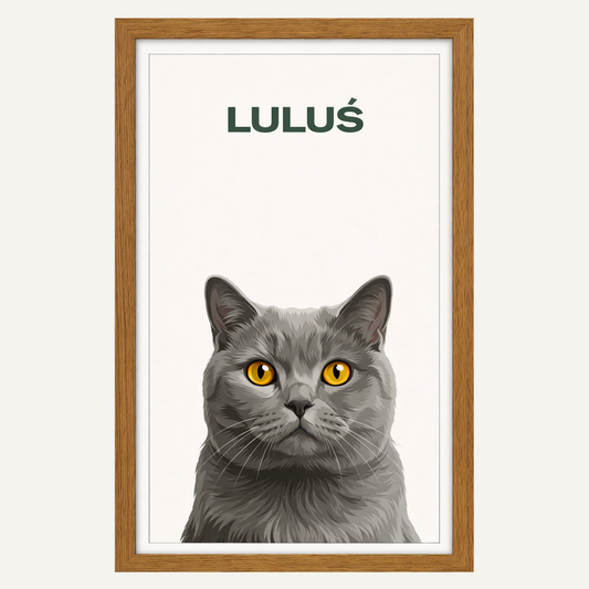 Spersonalizowany Portret Pupila (Drewniana Rama A3)