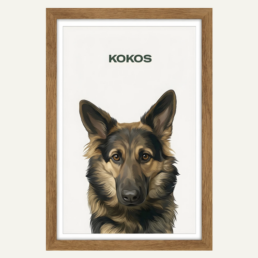 Spersonalizowany Portret Pupila (Drewniana Rama A2)